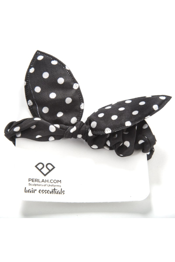 ALYSSA HAIR ELASTIC-Black-White Spots