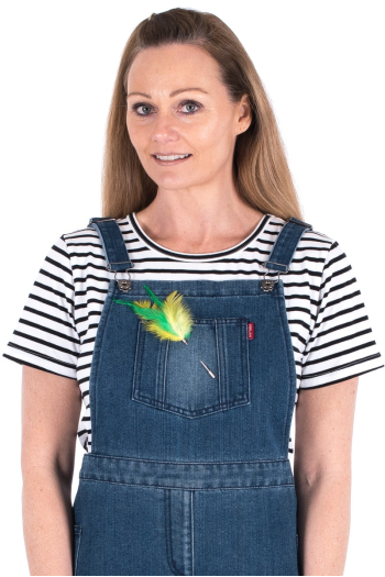 OLLY FEATHER PIN- Green and Gold OLLY FEATHER PIN- Green and Gold