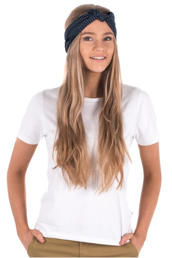 PERLAH BANDANNA - Navy and White Spot