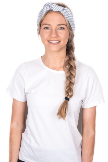 PERLAH BANDANNA - Jessie Grey and White Check