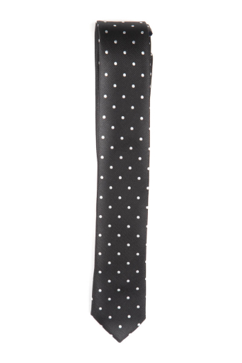PARIS SKINNY TIE-Black Pin Spot