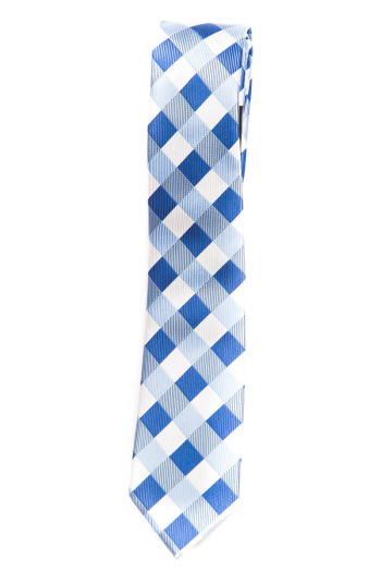 PARIS REG TIE-Blue-White-Grey Large Check