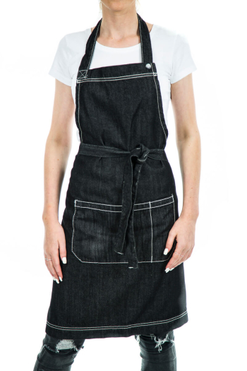 JACK BIB APRON-Black Denim