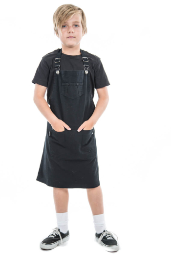 KIDS BAILEY BIB APRON-Jet Black Denim 
