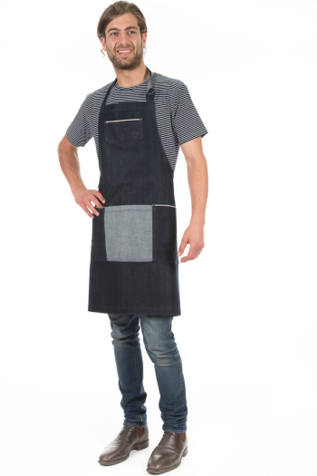 BROOKLYN BIB-APRON- Indigo Navy Denim
