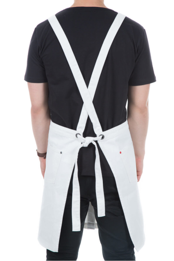 DAKOTA BIB APRON-White Denim 