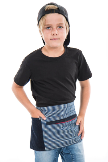 KIDS DYLON TOOLBELT-Navy Stripes with White Contrast Denim