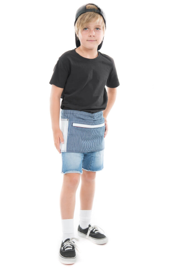 KIDS DYLON TOOLBELT-Navy Stripes with White Contrast Denim KIDS DYLON TOOLBELT-Navy Stripes with White Contrast Denim