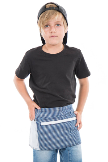 KIDS DYLON TOOLBELT-Navy Stripes with White Contrast Denim
