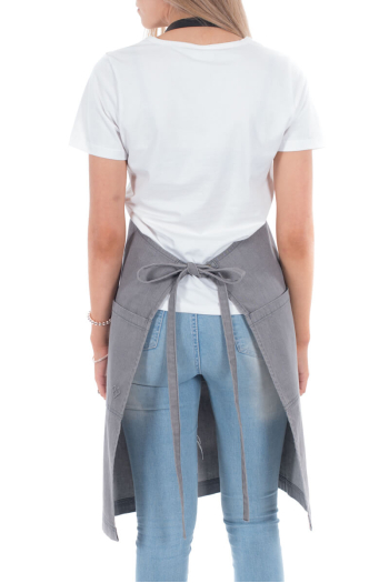HARPER BIB APRON-Mid Charcoal Denim 