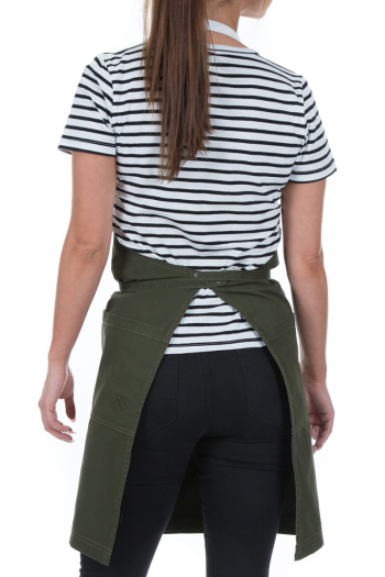HARPER BIB APRON-Khaki Denim 