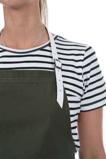 HARPER BIB APRON-Khaki Denim 