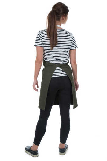 HARPER BIB APRON-Khaki Denim 
