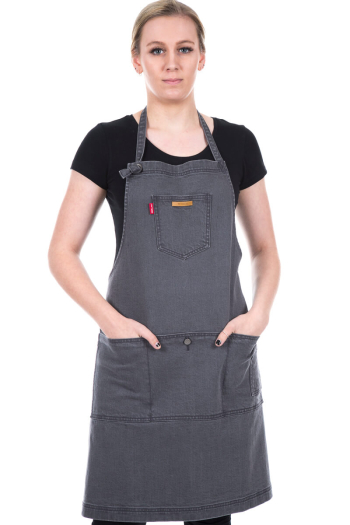 JIMMY BIB APRON-Charcoal Denim