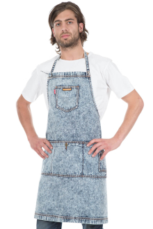 JIMMY BIB APRON-Snow Denim 