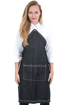 LEYLA BIB APRON-Black Denim      Limited Edition 