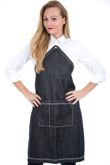 LEYLA BIB APRON-Black Denim      Limited Edition 