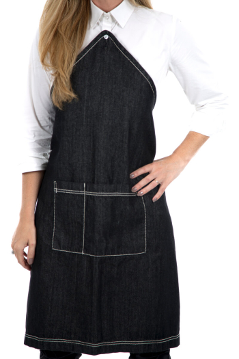 LEYLA BIB APRON-Black Denim      Limited Edition 