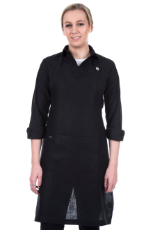 LYNDON BIB-APRON - Black Linen 
