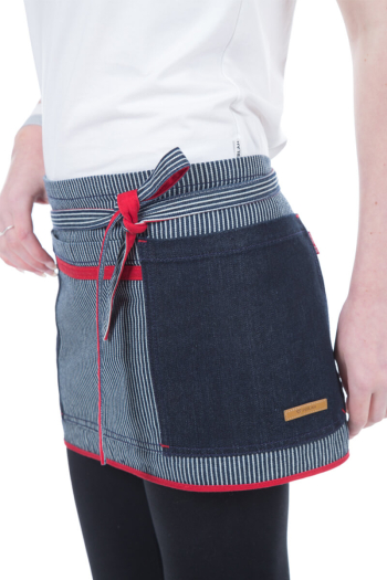 REED TOOLBELT-Striped Navy Denim with Red Trim