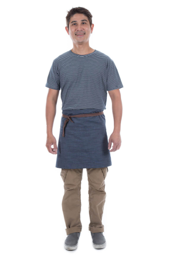 RUPERT-MID WAISTED APRON-Denim Blue 