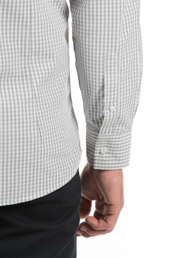 MEN'S JESSIE SHIRT- Grey & White Gingham Check MEN'S JESSIE SHIRT- Grey & White Gingham Check