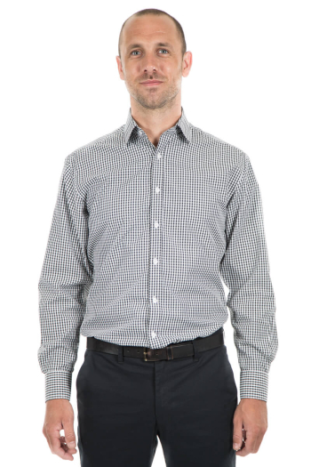 MEN'S JESSIE SHIRT- Black & White Gingham Check