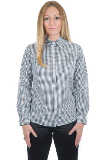 WOMAN'S JESSIE SHIRT-Black & White Gingham Check