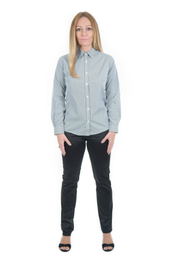 WOMAN'S JESSIE SHIRT-Black & White Gingham Check WOMAN'S JESSIE SHIRT-Black & White Gingham Check