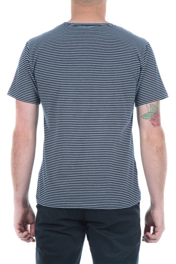 MEN'S DEVLIN T-SHIRT- Navy and White Stripes