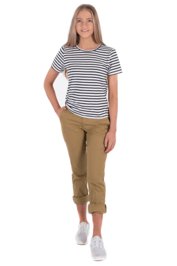 WOMAN'S RIVER T-SHIRT- Black and White Stripe