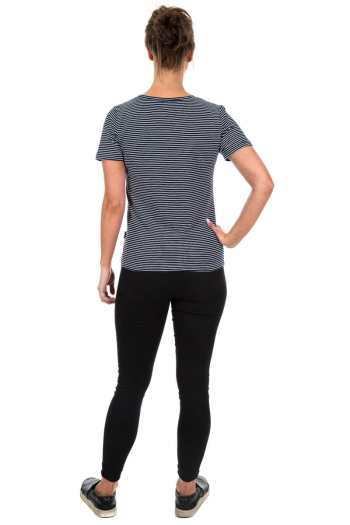 WOMAN'S DEVLIN T-SHIRT- Navy and White Stripe