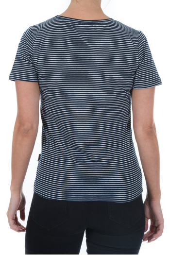 WOMAN'S DEVLIN T-SHIRT- Navy and White Stripe