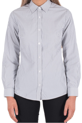 WOMAN'S JESSIE SHIRT-Light Grey & White Gingham Check WOMAN'S JESSIE SHIRT-Light Grey & White Gingham Check