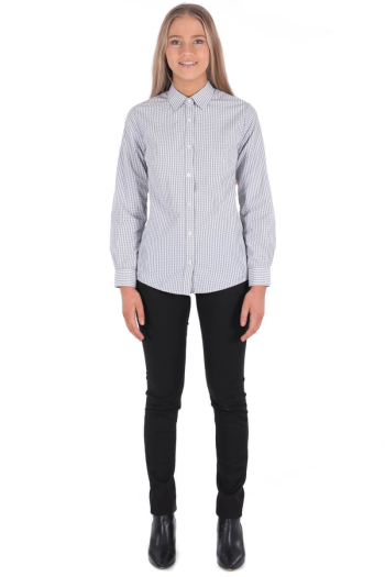 WOMAN'S JESSIE SHIRT-Light Grey & White Gingham Check WOMAN'S JESSIE SHIRT-Light Grey & White Gingham Check