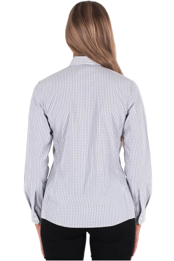 WOMAN'S JESSIE SHIRT-Light Grey & White Gingham Check WOMAN'S JESSIE SHIRT-Light Grey & White Gingham Check